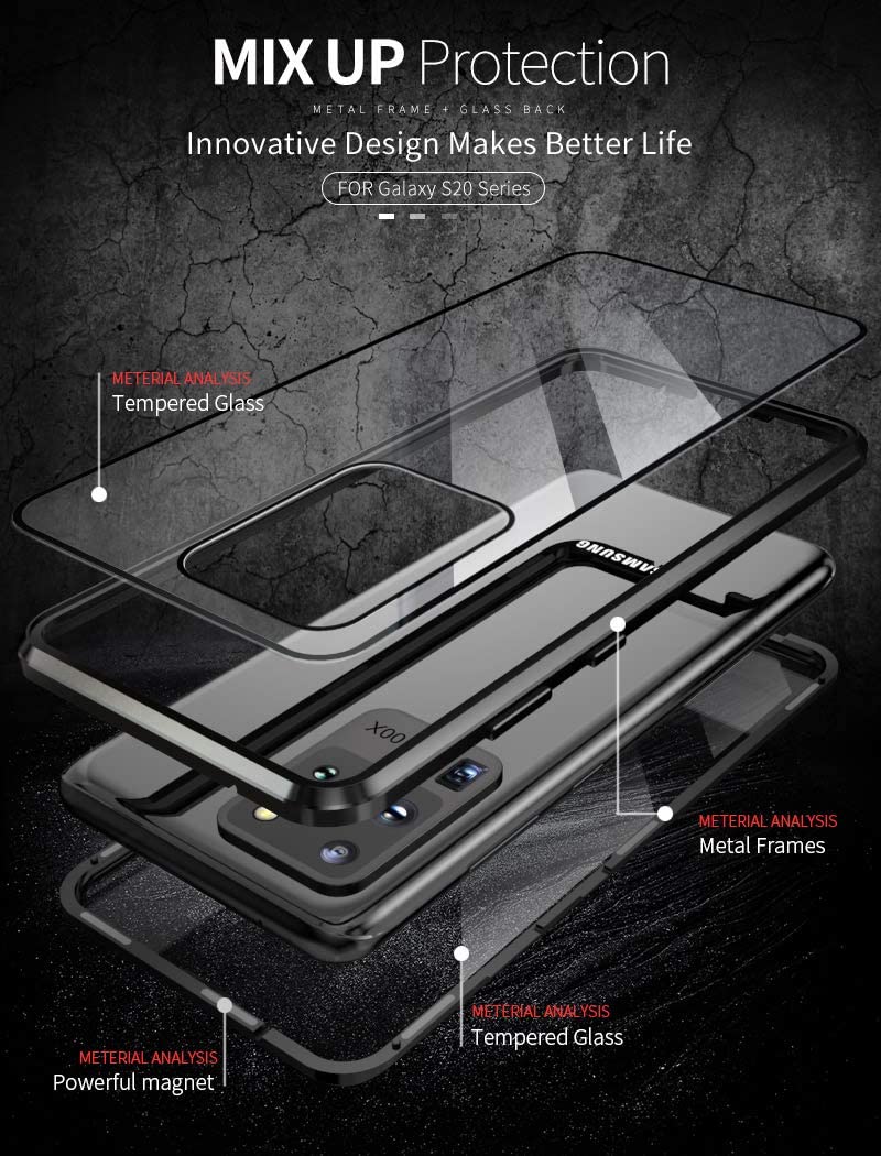 magnetic tempered glass doublesided phone caseuvllk