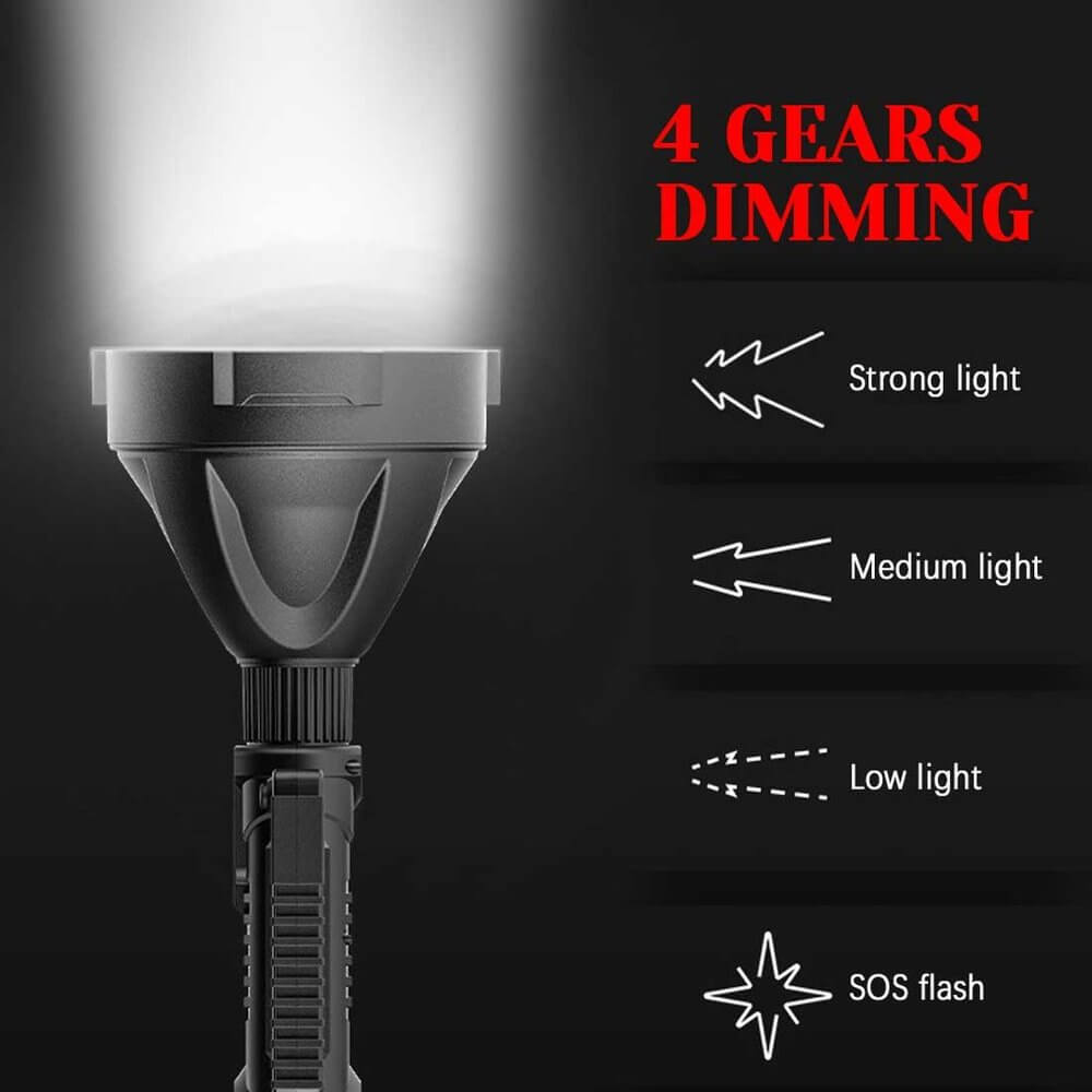 rechargeable high power led handheld spotlight waterproof flashlightaheiu
