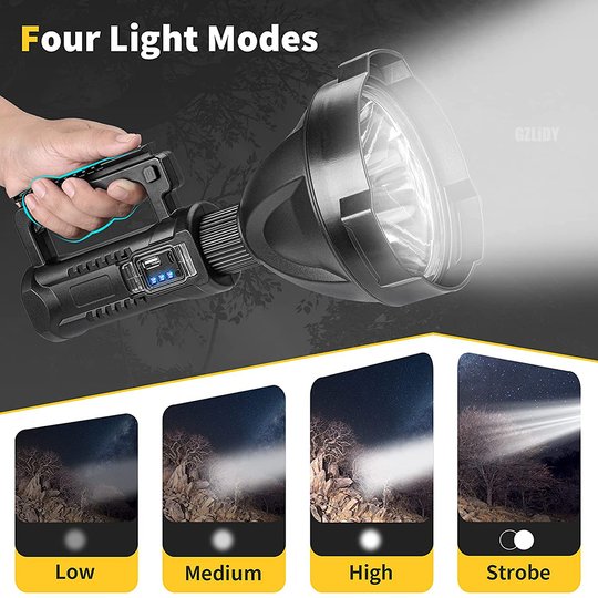 Rechargeable High Power LED Handheld Spotlight Waterproof Flashlight