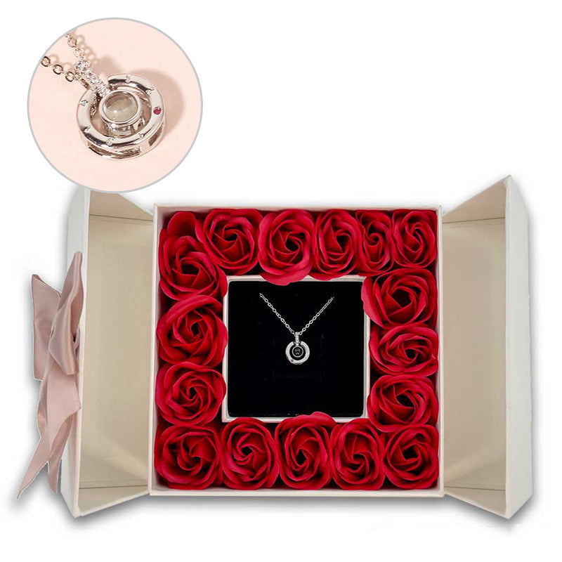 morshiny 16 soap roses jewelry box with necklacek53db