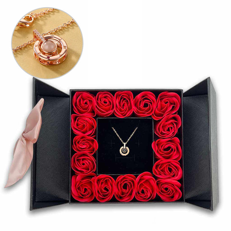 morshiny 16 soap roses jewelry box with necklaceno5u8
