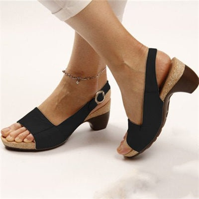 sursell womens elegant low chunky heel comfy sandalsrkv70