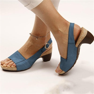 womens elegant low chunky heel comfy sandals t6gk7