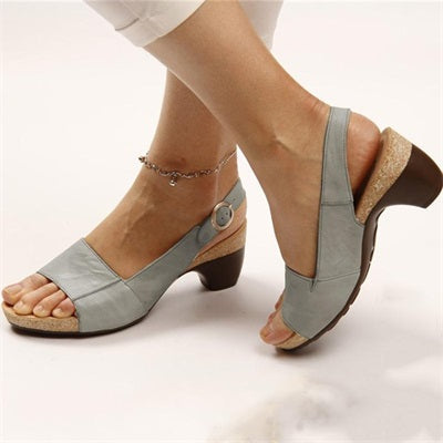 womens elegant low chunky heel comfy sandals z4yid