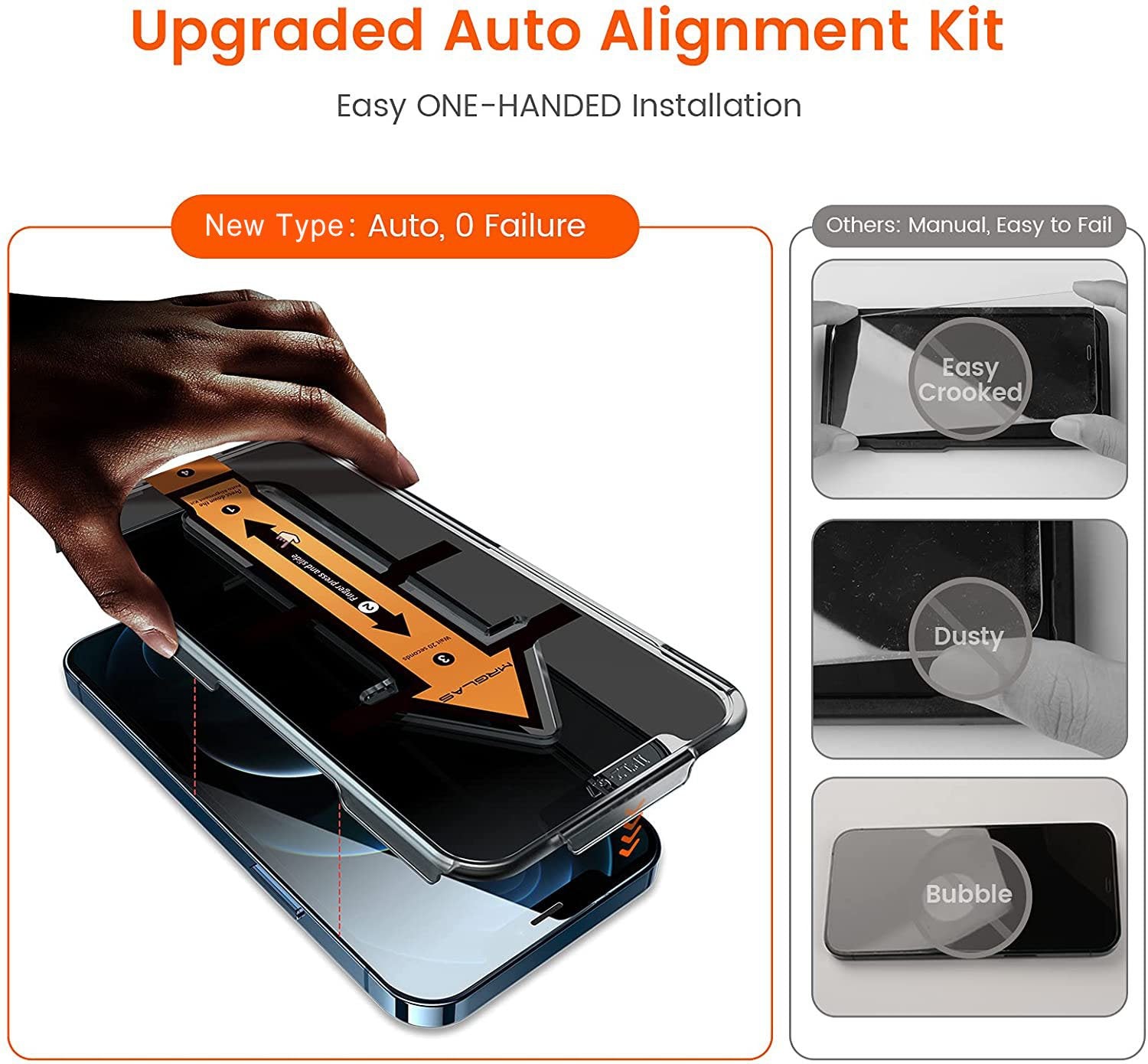 antispy screen protector with auto alignment kit for iphonekecip