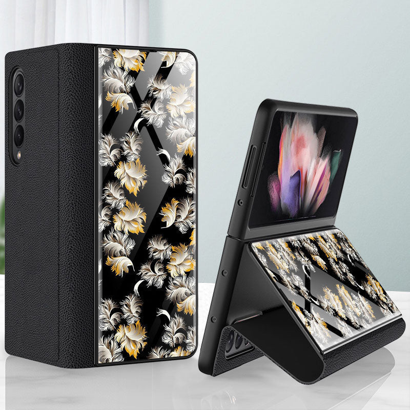 premium floral pattern business samsung z fold3 phone caseb7rtz