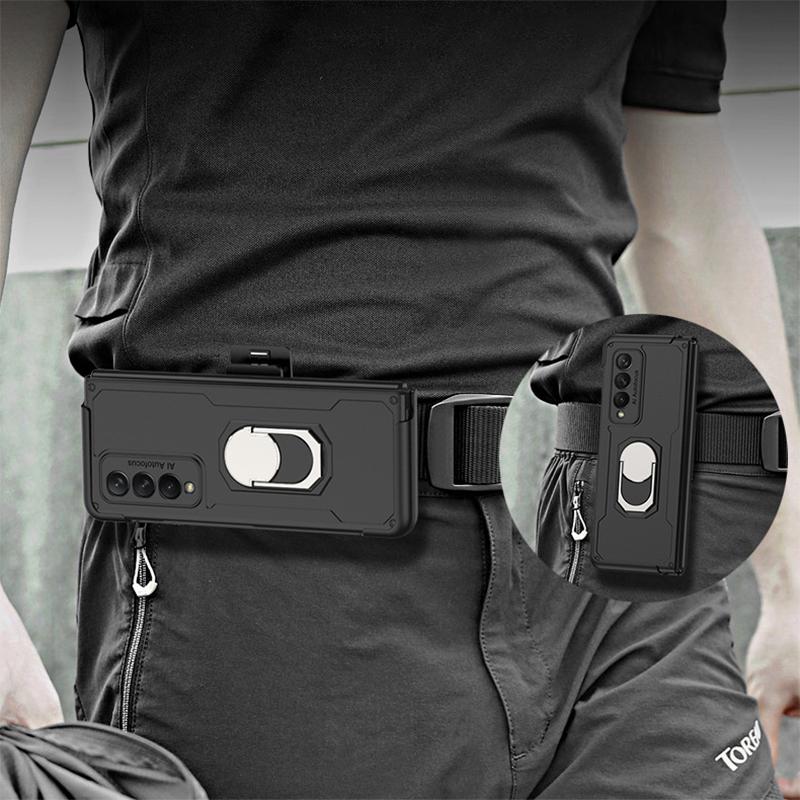 samsung z fold 3 mobile phone case armor military antifall hanging waist bag cover0g2sf