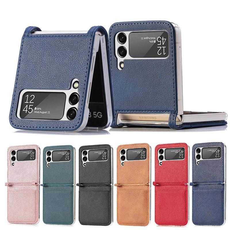 suitable for samsung galaxy zflip3 folding pu leather mobile phone holsterazcml