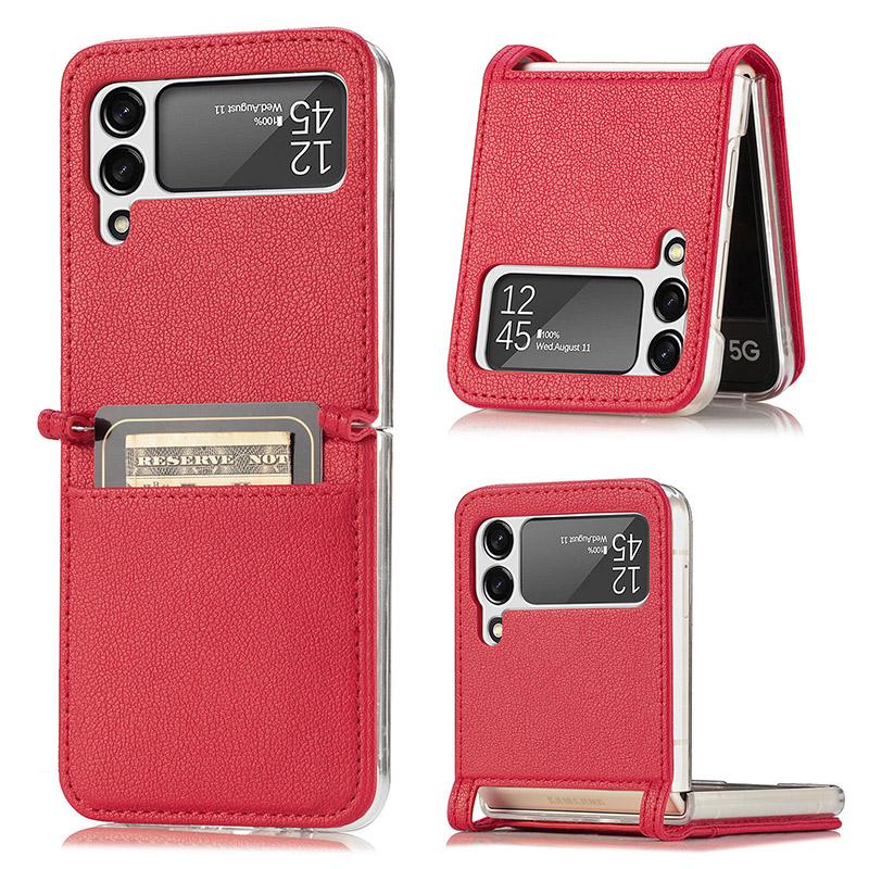 suitable for samsung galaxy zflip3 folding pu leather mobile phone holsterbi7yd