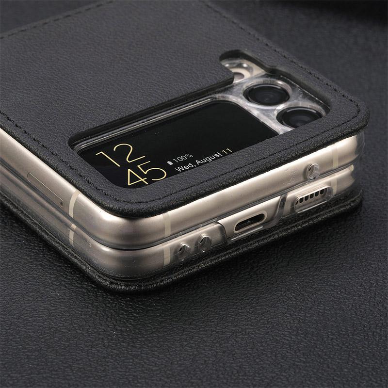 suitable for samsung galaxy zflip3 folding pu leather mobile phone holsterjz5q3