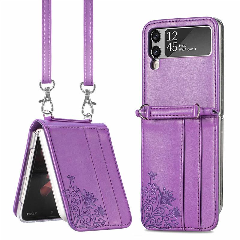 suitable for samsung galaxy zflip3 folding pu leather mobile phone holstermu10v
