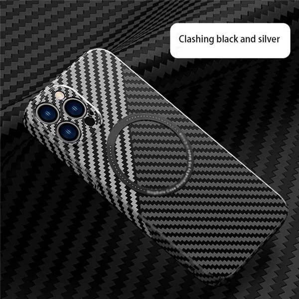 carbon fiber texture magnetic wireless charging iphone casebtgwq