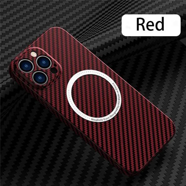 carbon fiber texture magnetic wireless charging iphone casevmitl