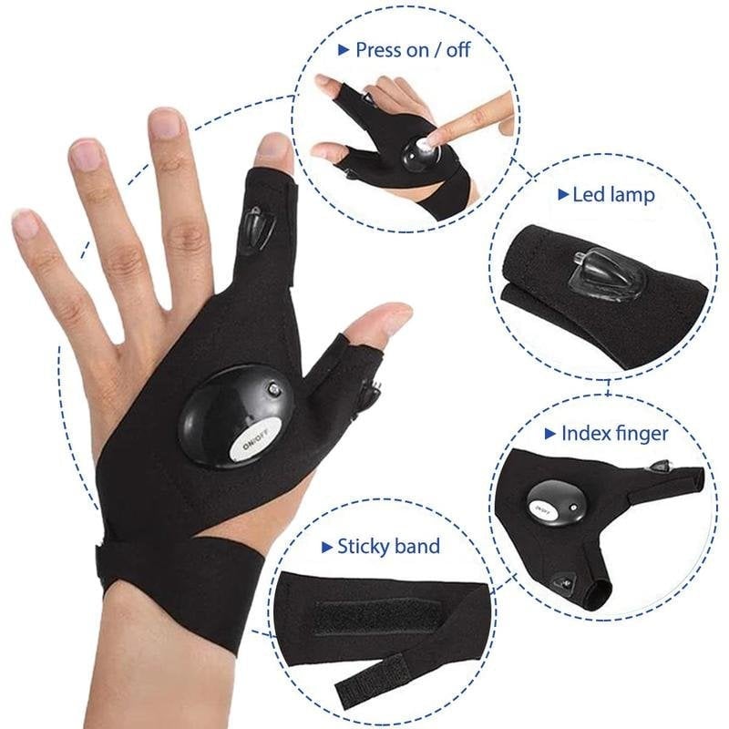 led gloves with waterproof lightsqewjy