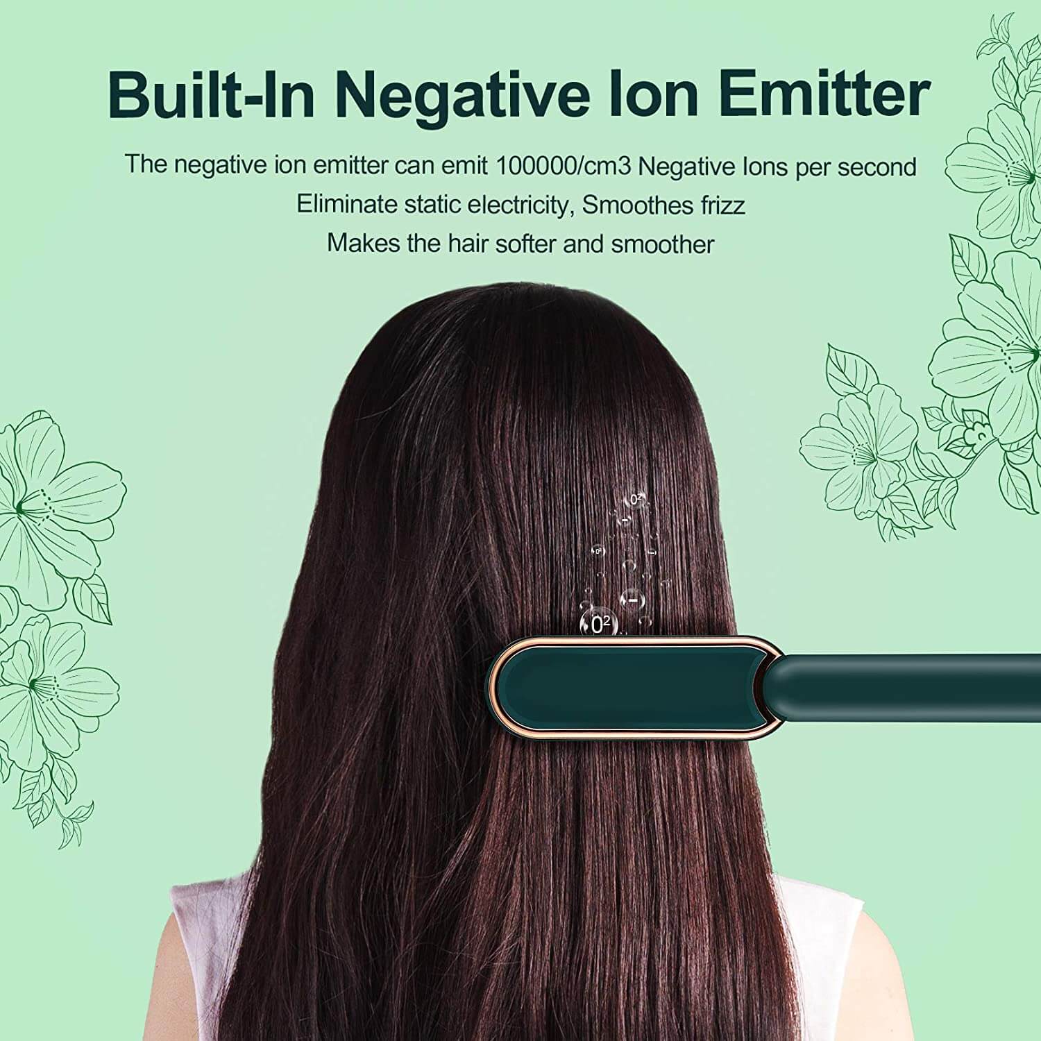 negative ion hair straightener brushj3j1v