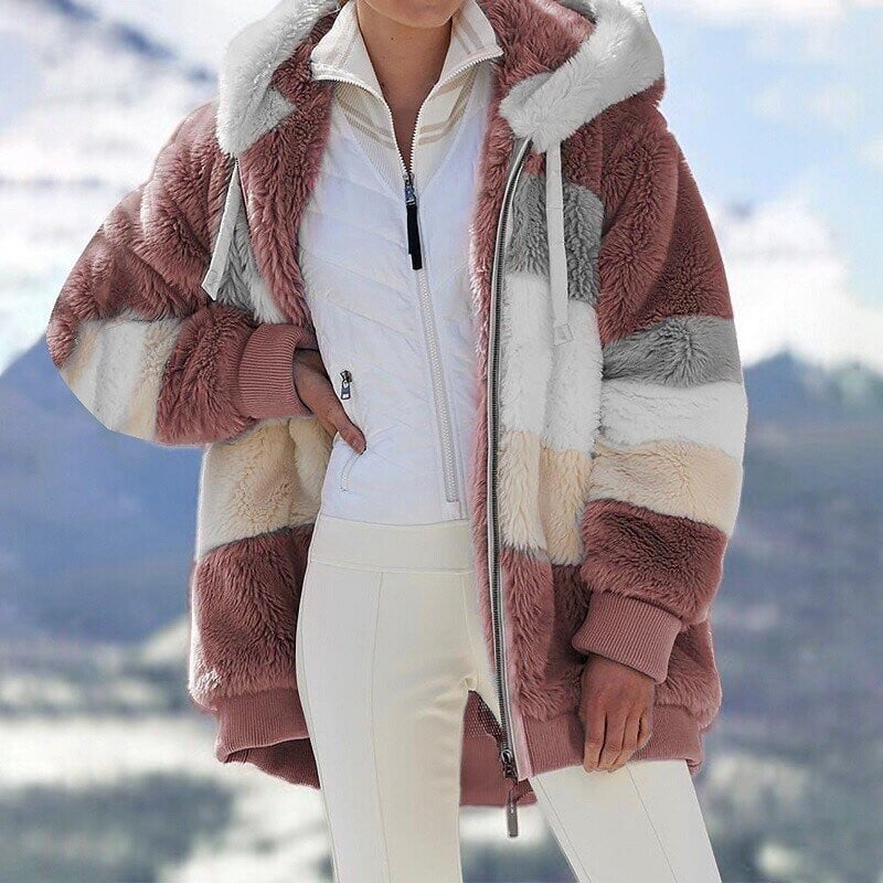 contrasting lamb wool padded coat1wtpg